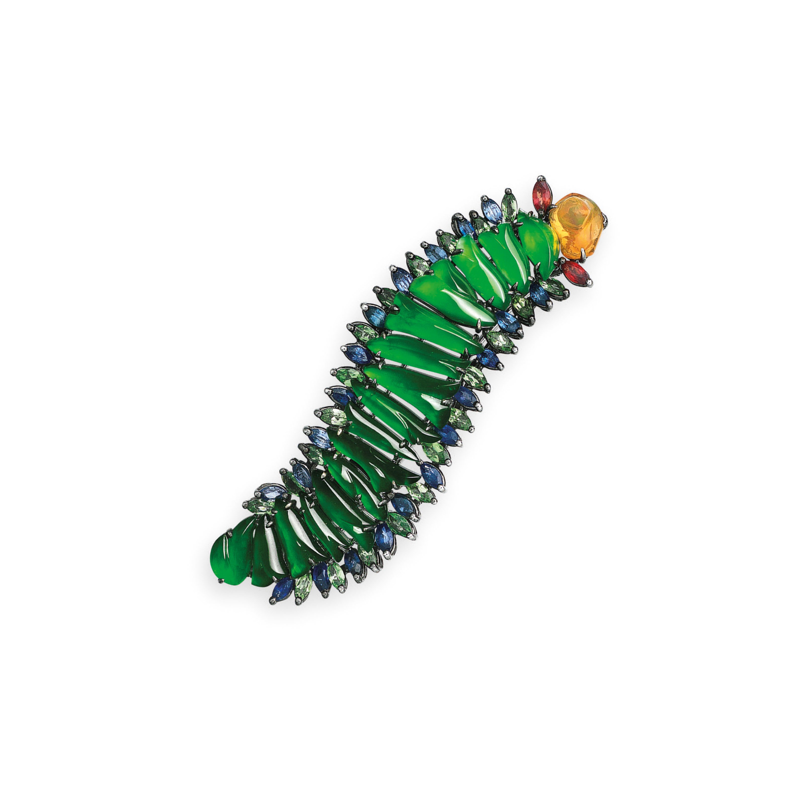 MULTI-GEM BROOCH