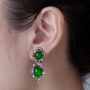 JADEITE AND DIAMOND EARRINGS