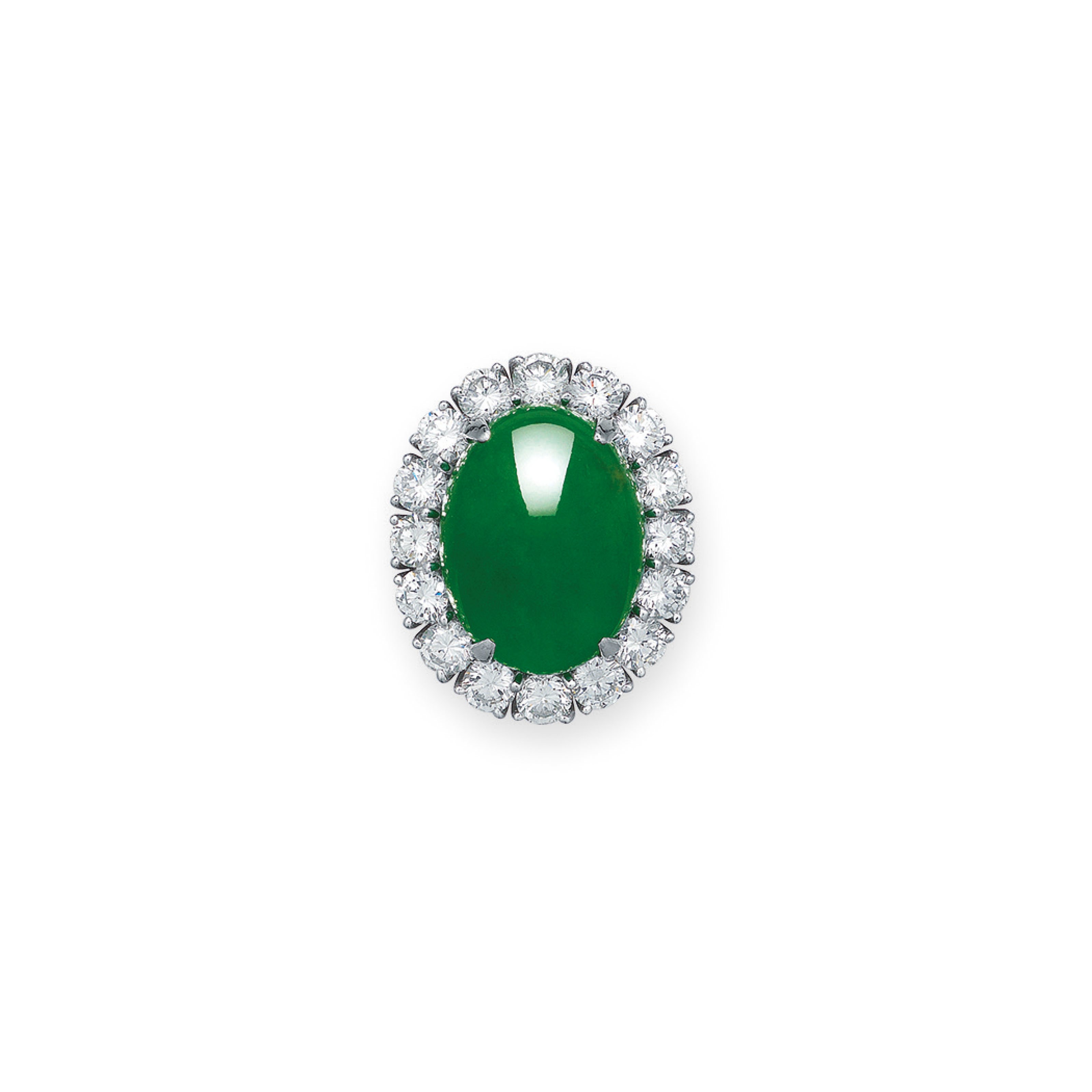 JADEITE AND DIAMOND RING