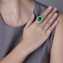 JADEITE AND DIAMOND RING