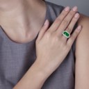 JADEITE AND DIAMOND RING