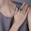 JADEITE AND DIAMOND RING