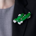 JADEITE AND DIAMOND BROOCH