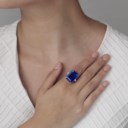 TANZANITE AND DIAMOND RING