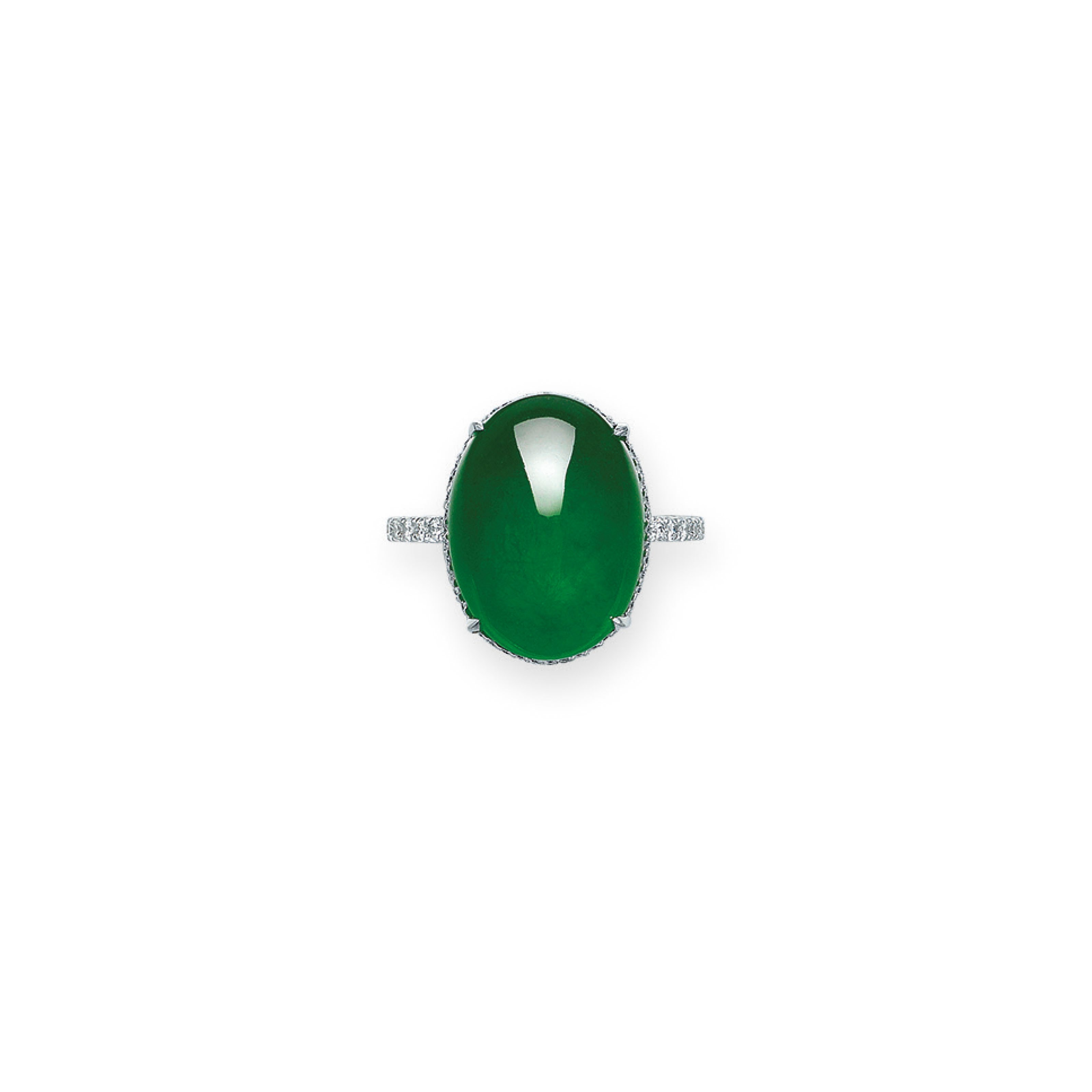 JADEITE AND DIAMOND RING