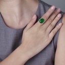 JADEITE AND DIAMOND RING
