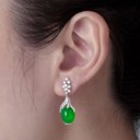 JADEITE AND DIAMOND EARRINGS