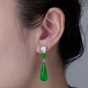 JADEITE AND DIAMOND EARRINGS