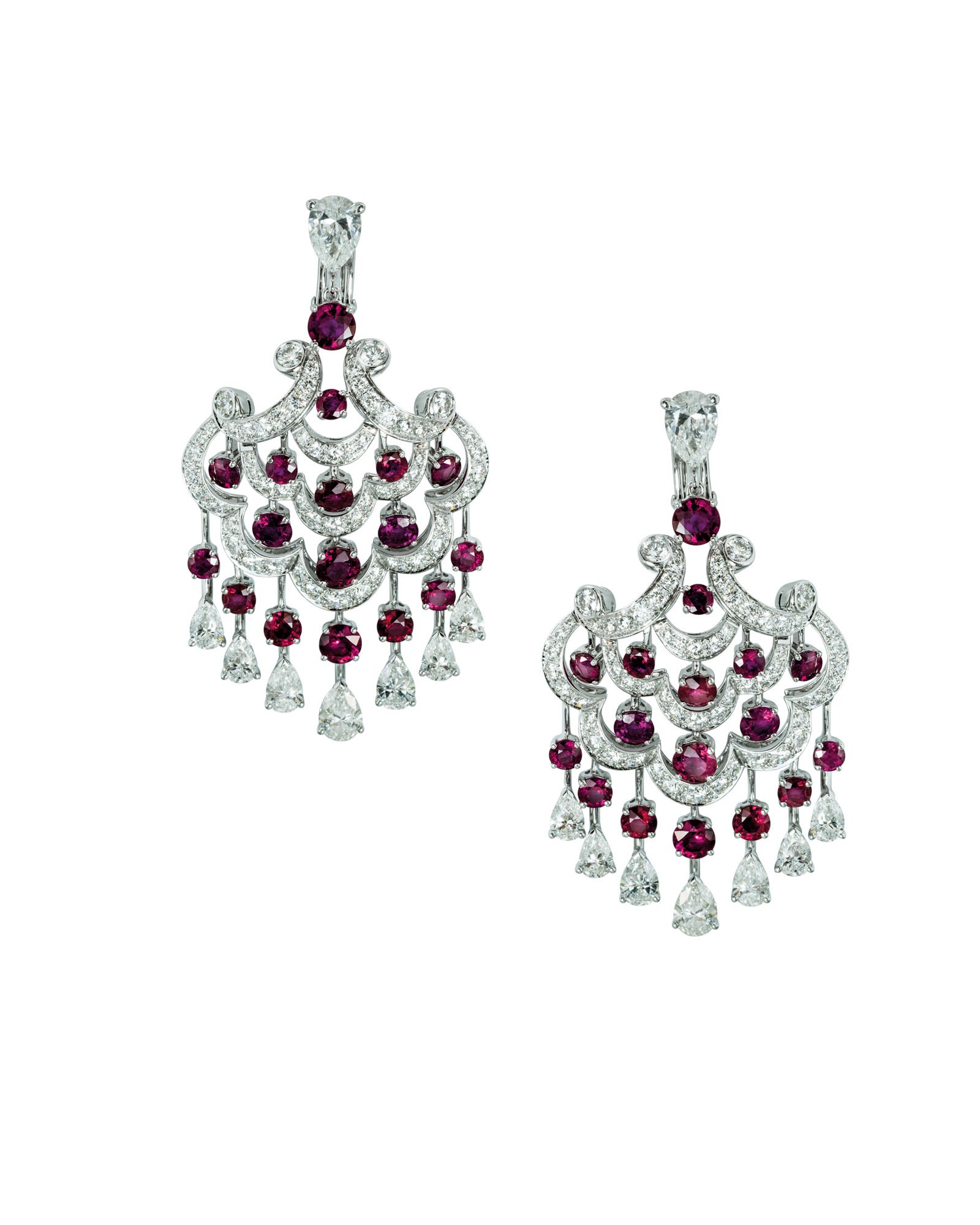 RUBY AND DIAMOND EARRINGS, GRAFF