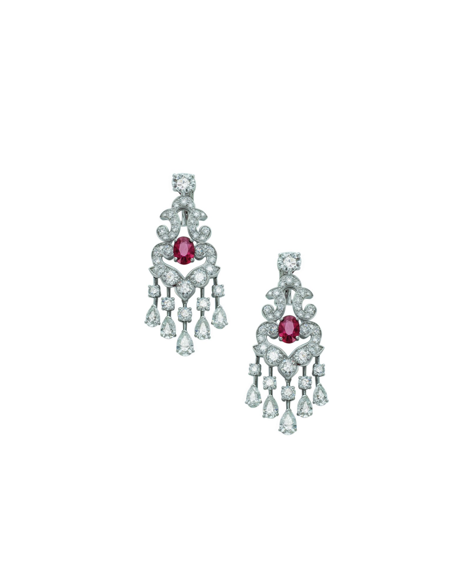 RUBY AND DIAMOND EARRINGS, GRAFF