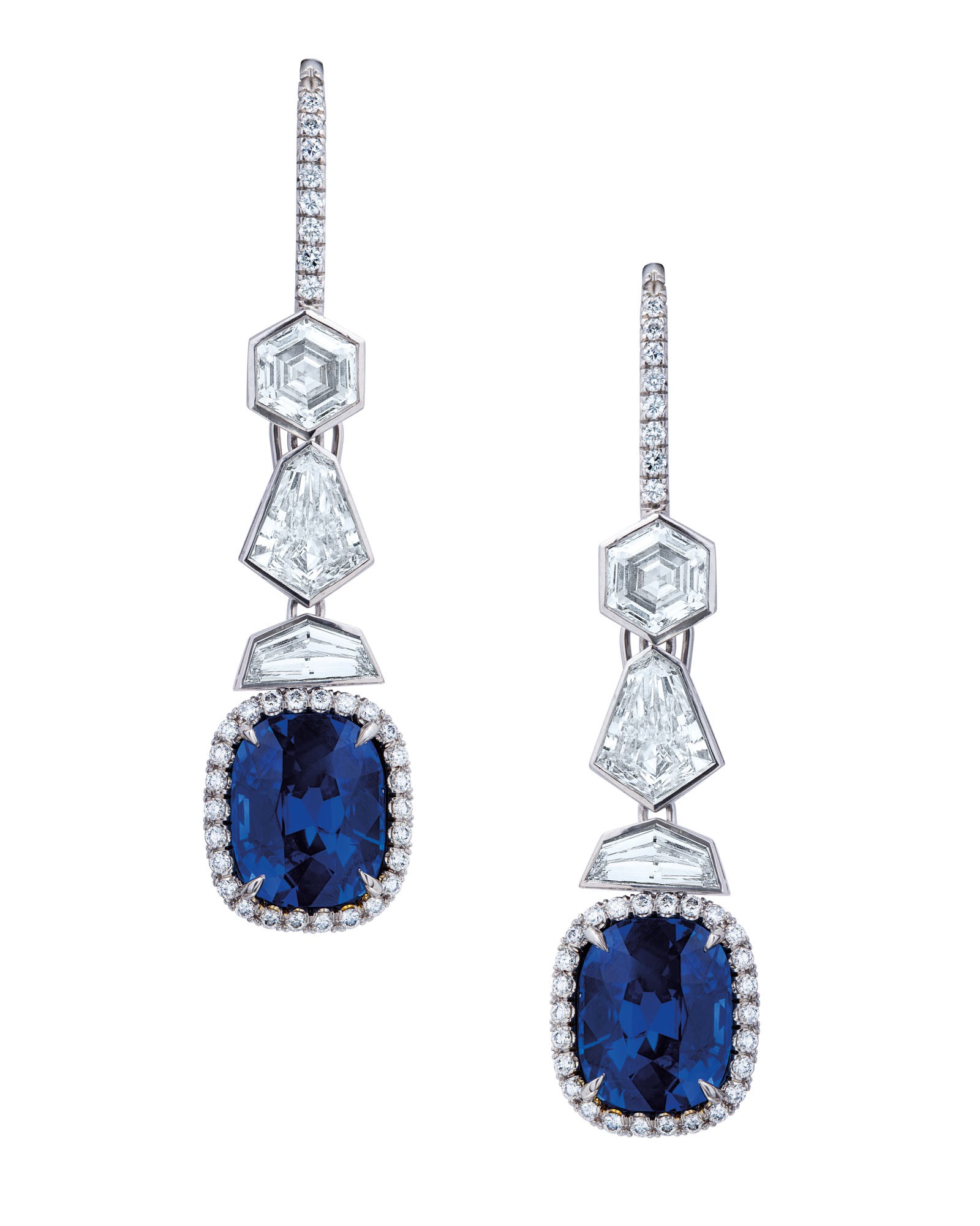 SAPPHIRE AND DIAMOND EARRINGS