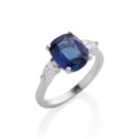 BAGUE SAPHIR ET DIAMANTS
