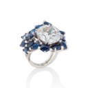 BAGUE SAPHIRS ET DIAMANT