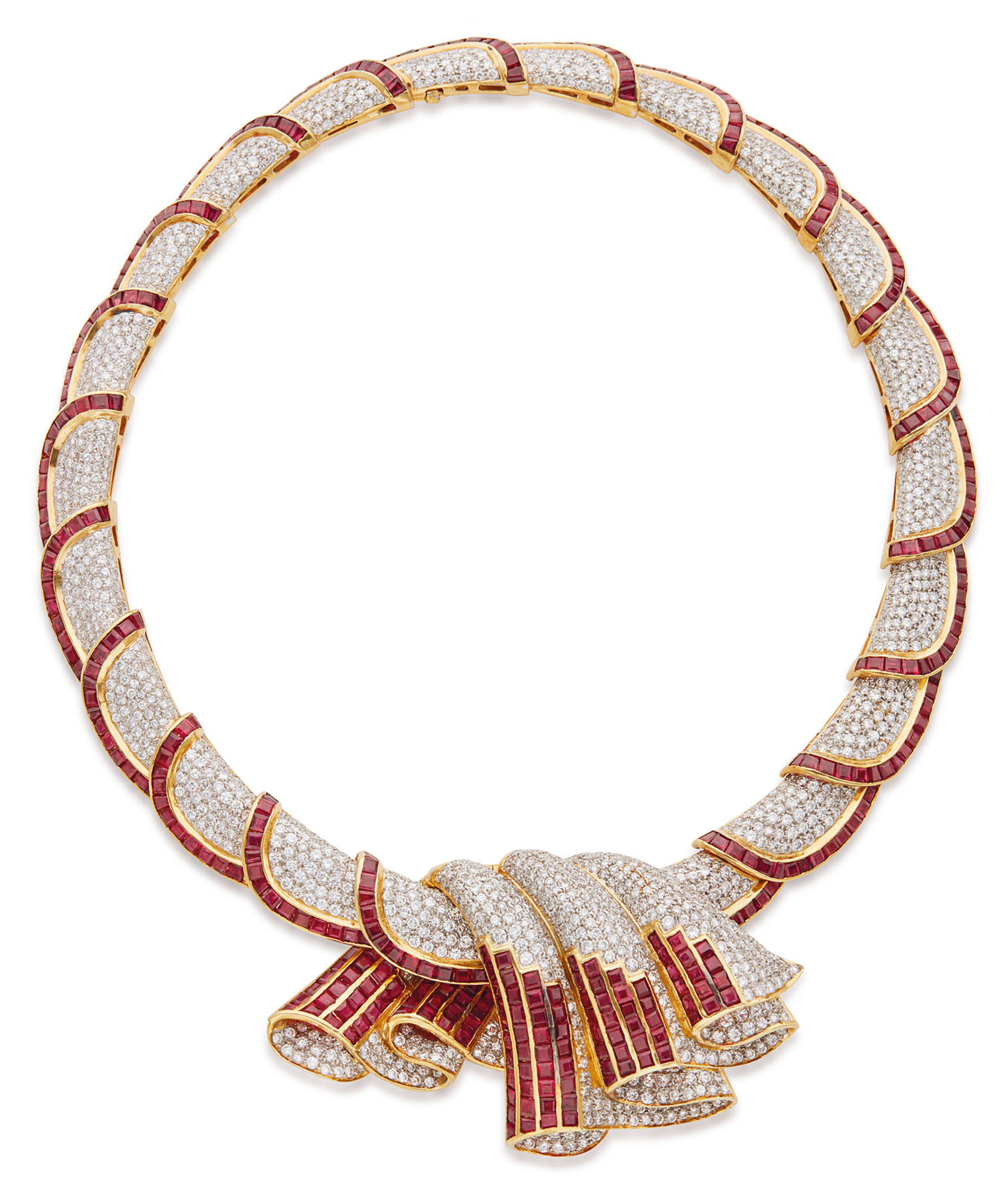 COLLIER RUBIS ET DIAMANTS