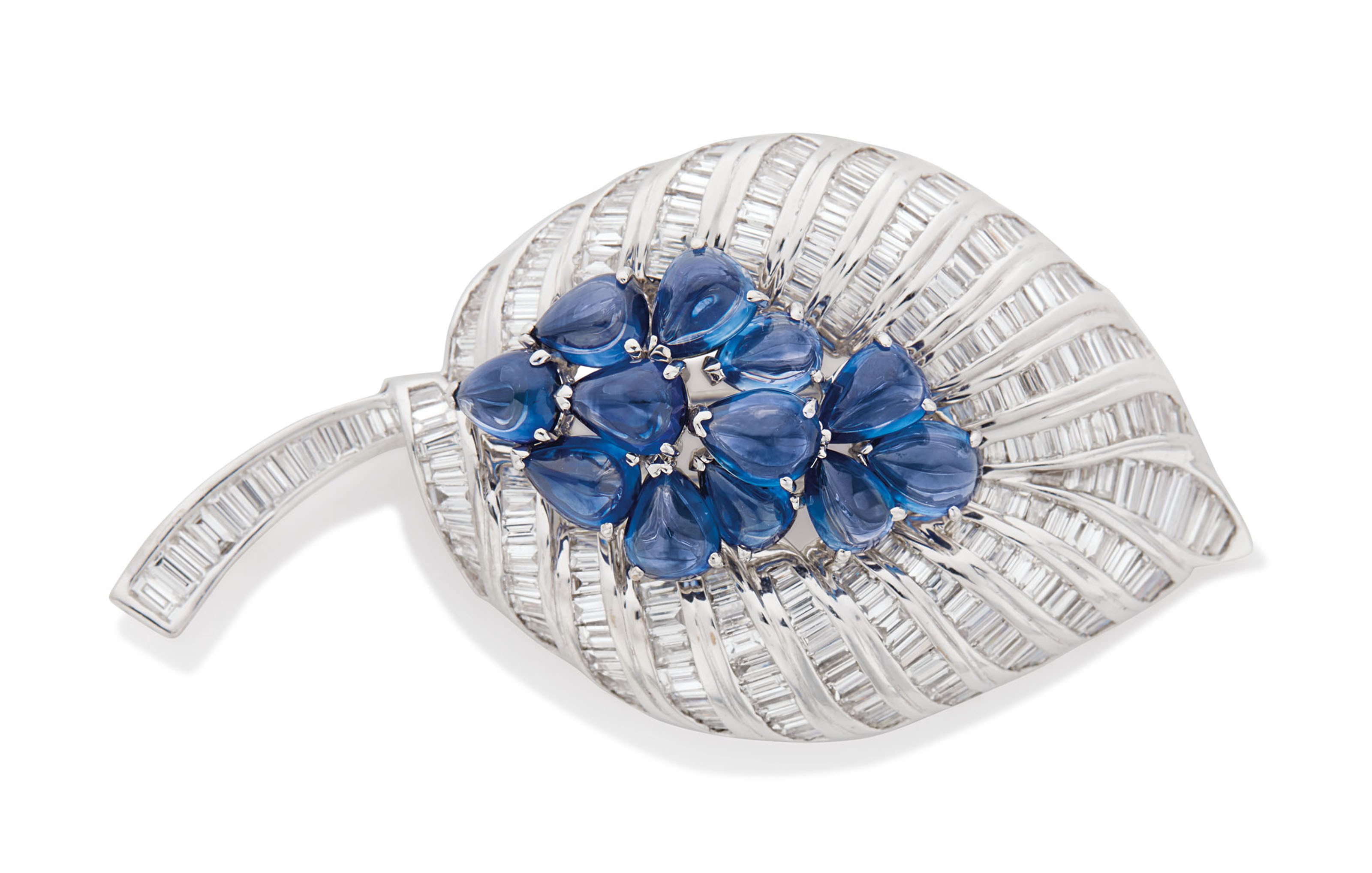 CLIP SAPHIRS ET DIAMANTS