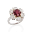 BAGUE RUBIS ET DIAMANTS