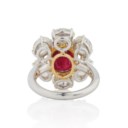 BAGUE RUBIS ET DIAMANTS