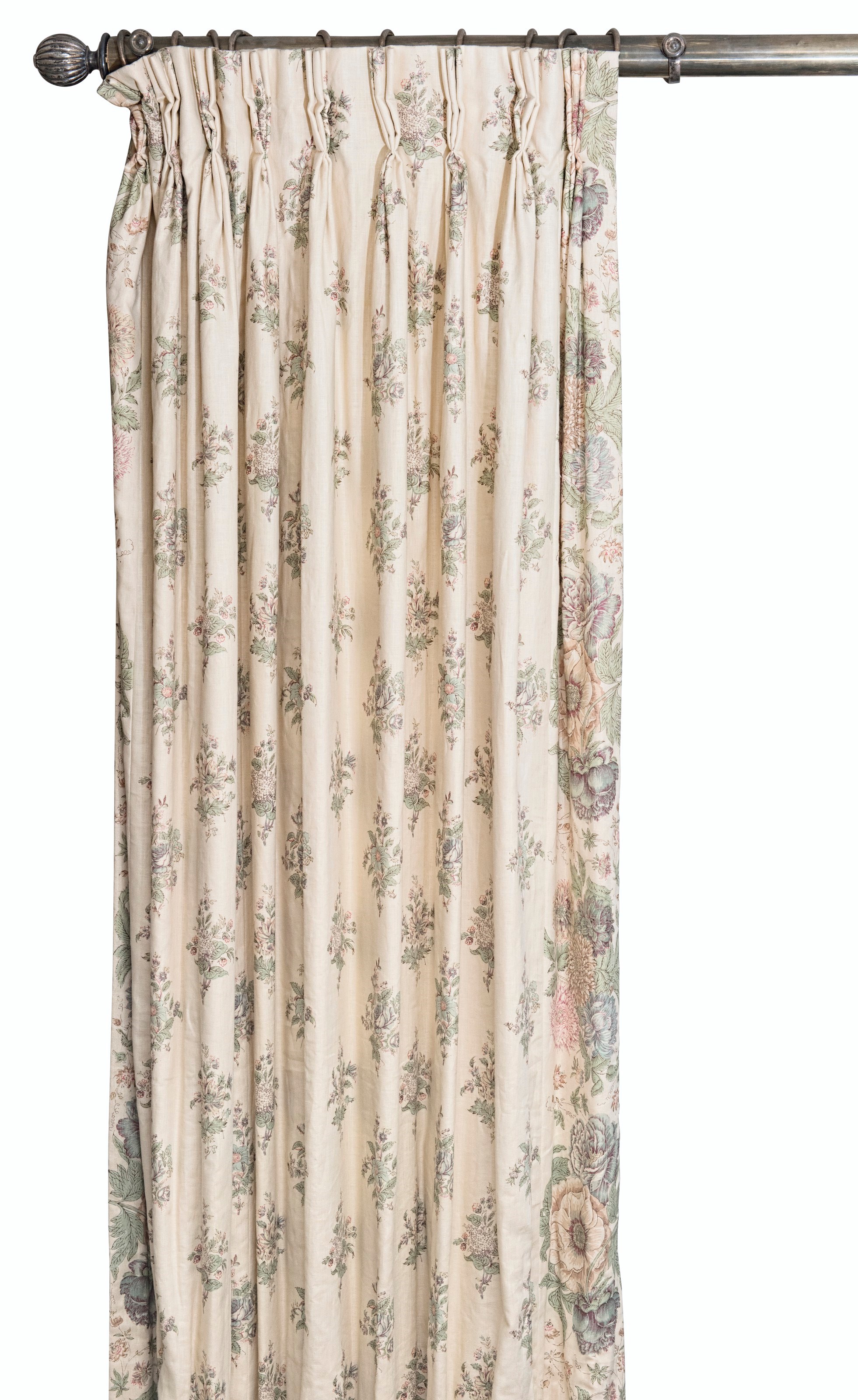A GROUP OF PATTERNED CURTAINS