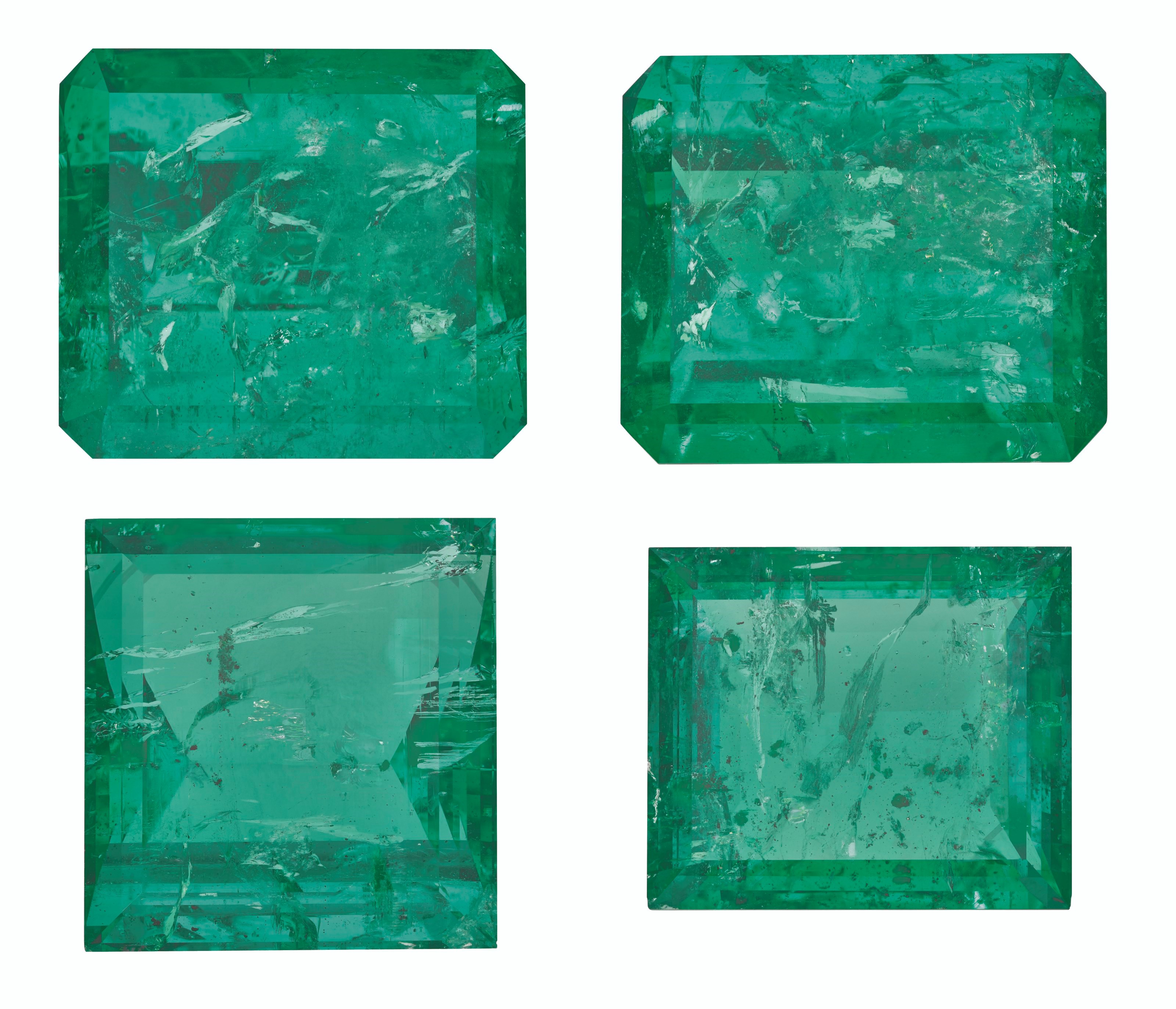 GROUP OF FOUR EMERALDS