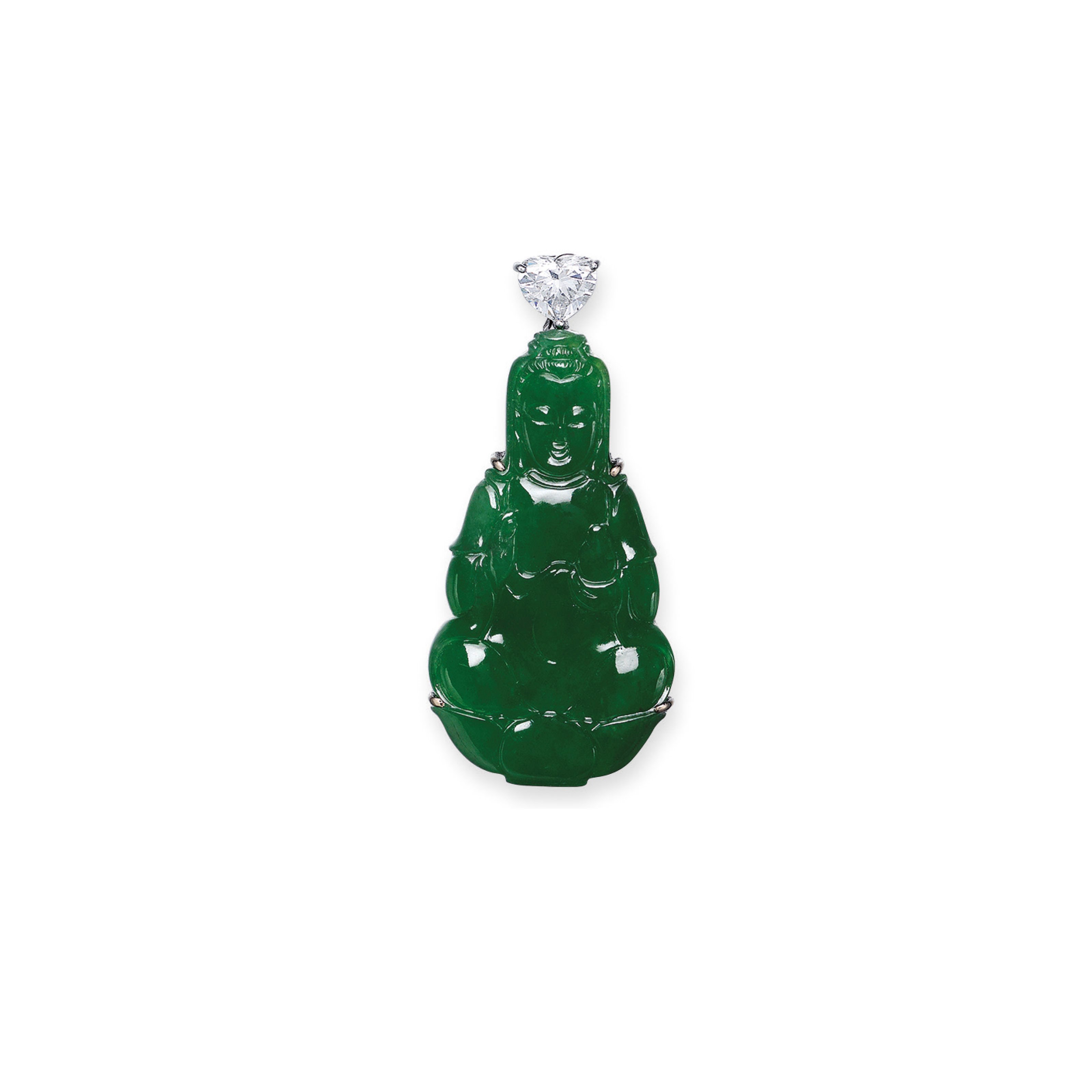 JADEITE AND DIAMOND PENDANT