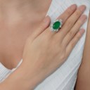 JADEITE AND DIAMOND RING
