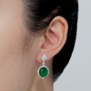 JADEITE AND DIAMOND EARRINGS