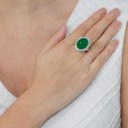 JADEITE AND DIAMOND RING