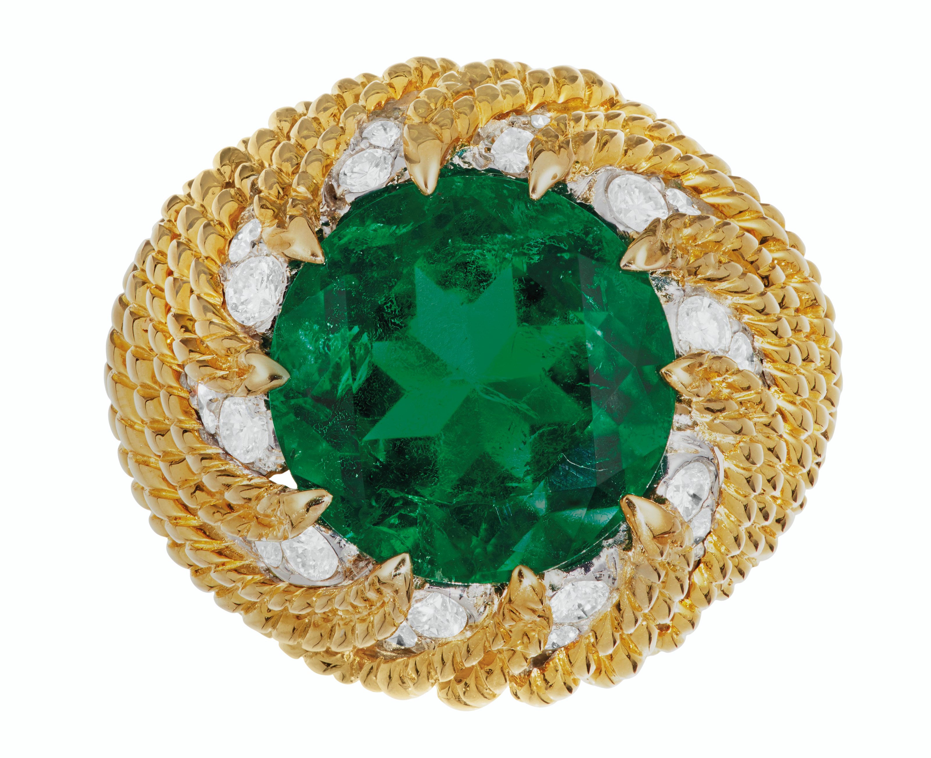 EMERALD AND DIAMOND RING