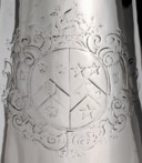 A GEORGE I SILVER CHOCOLATE POT AND TWO GEORGE II SILVER COFFEE POTS