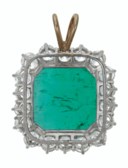 EMERALD AND DIAMOND PENDANT