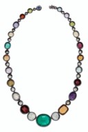 DIAMOND AND MULTI-GEM NECKLACE