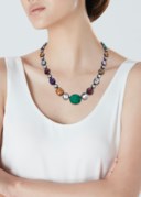 DIAMOND AND MULTI-GEM NECKLACE
