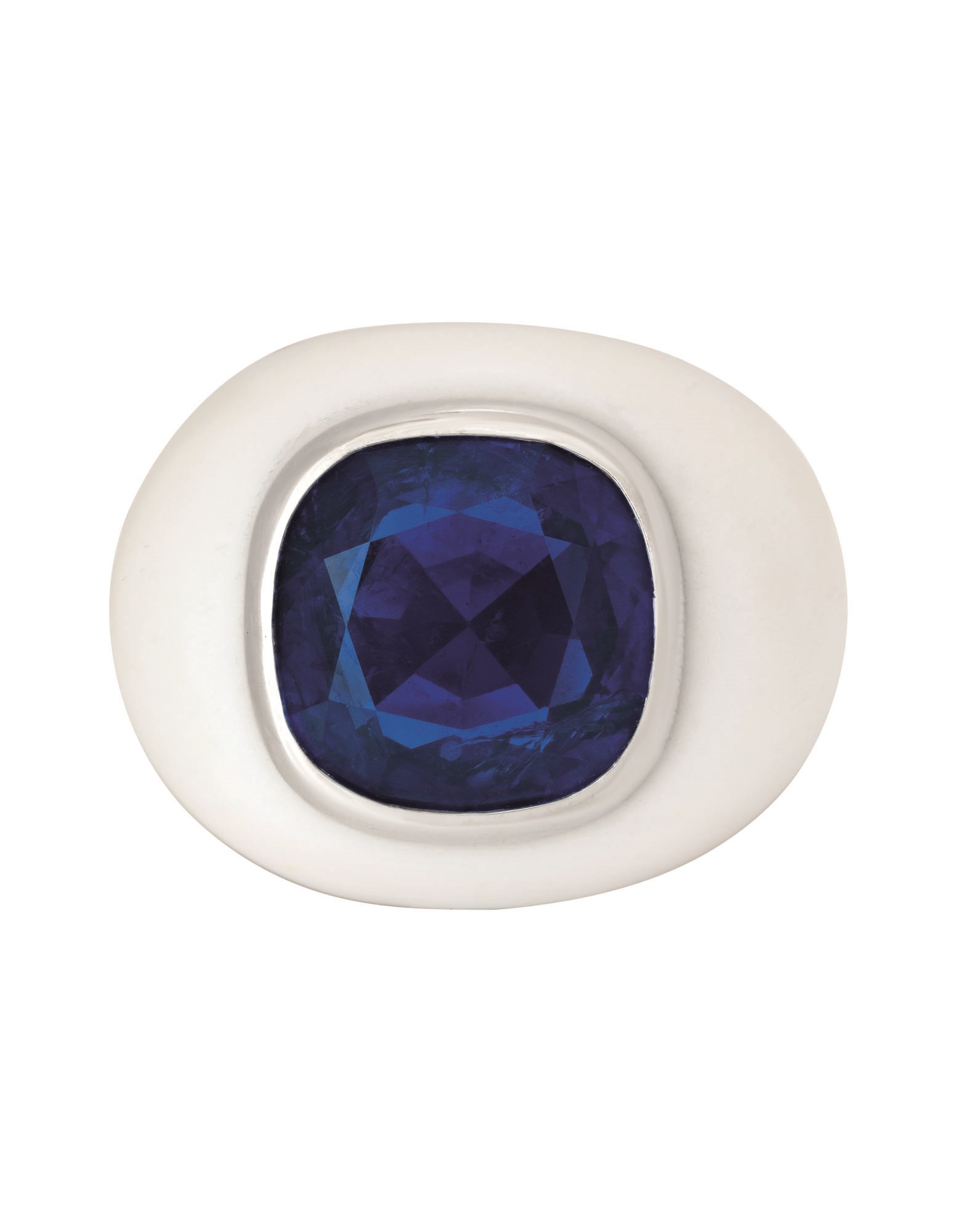 SAPPHIRE AND ENAMEL RING