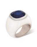 SAPPHIRE AND ENAMEL RING