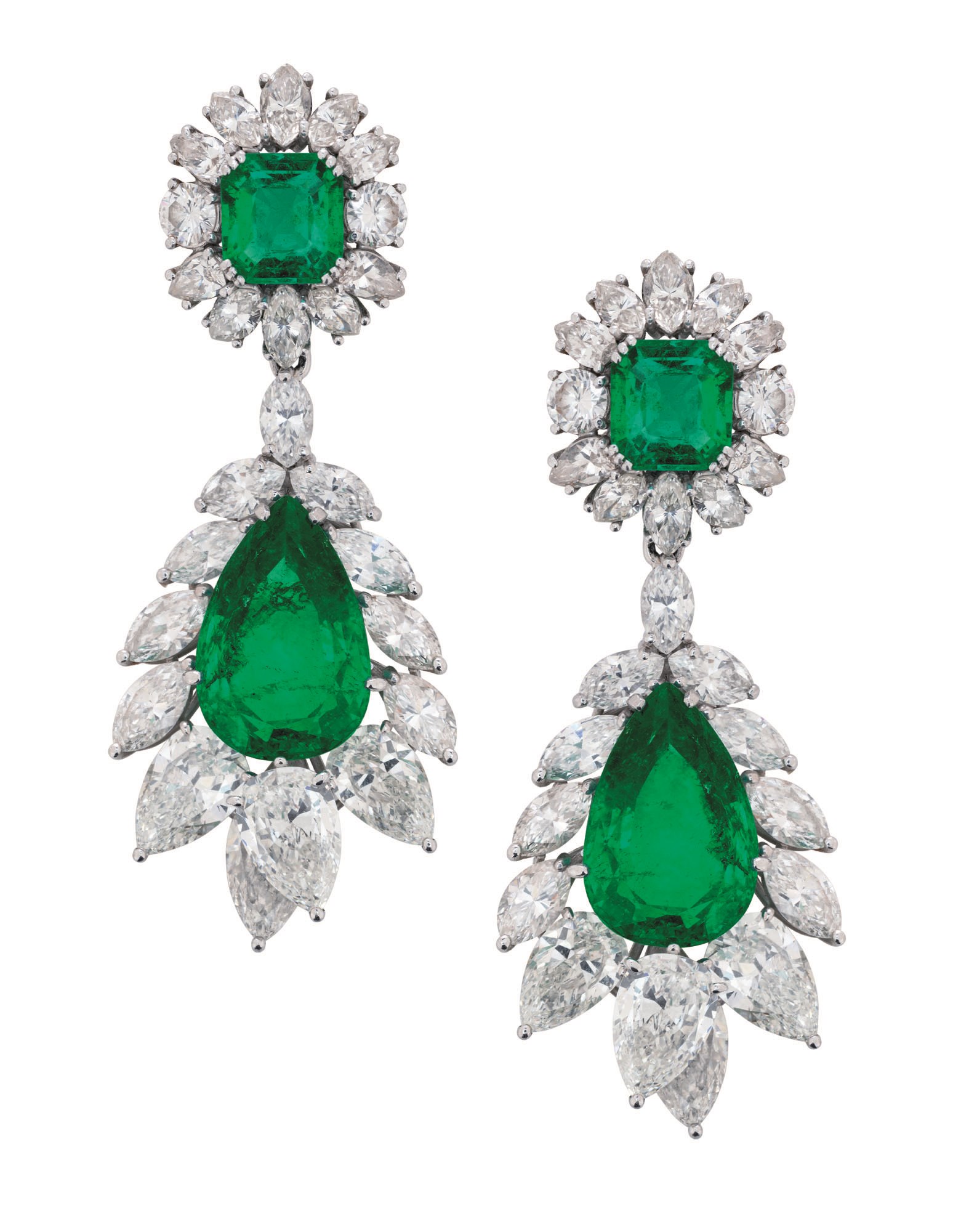 EMERALD AND DIAMOND EARRINGS