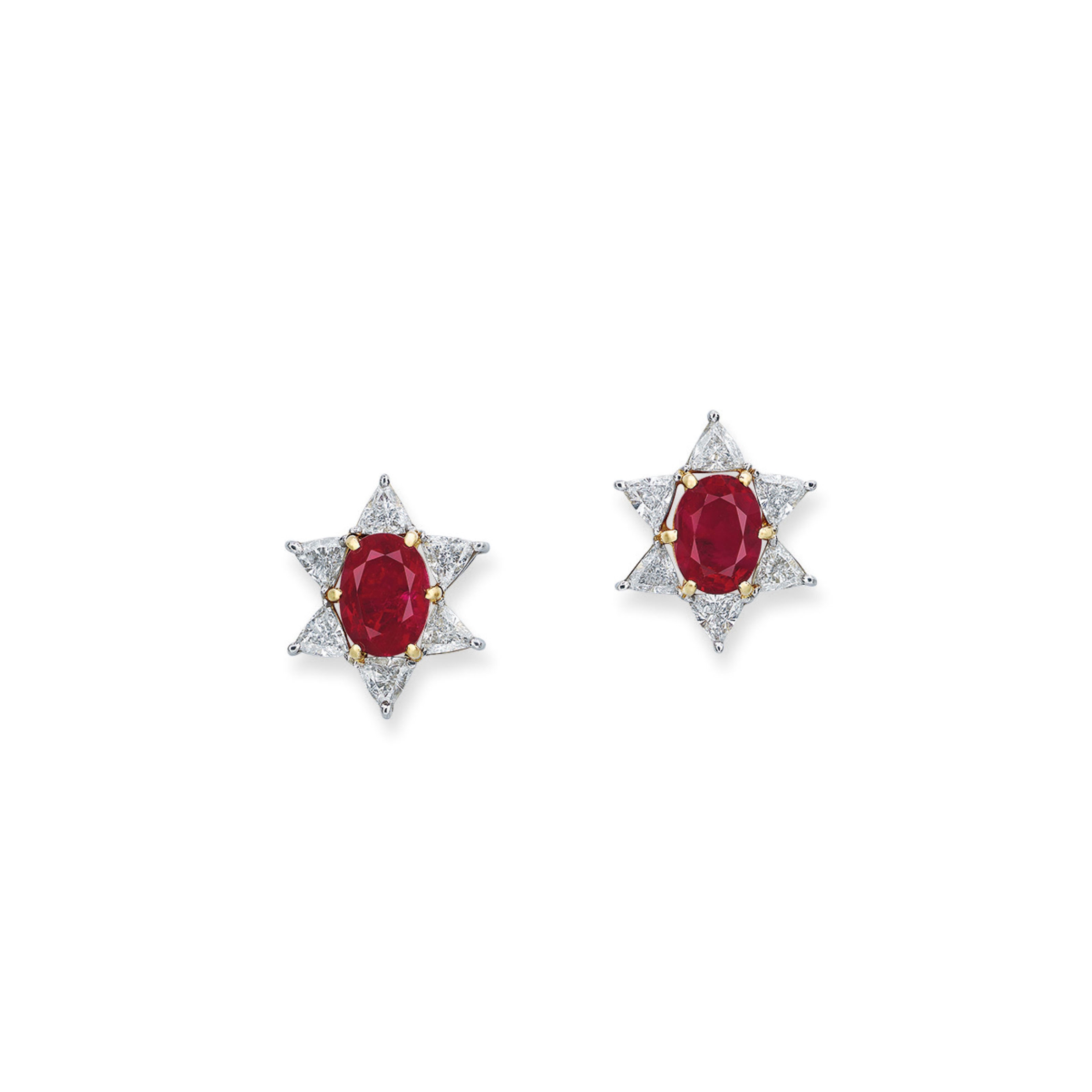 NO RESERVE - RUBY AND DIAMOND EARRINGS
