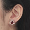 NO RESERVE - RUBY AND DIAMOND EARRINGS