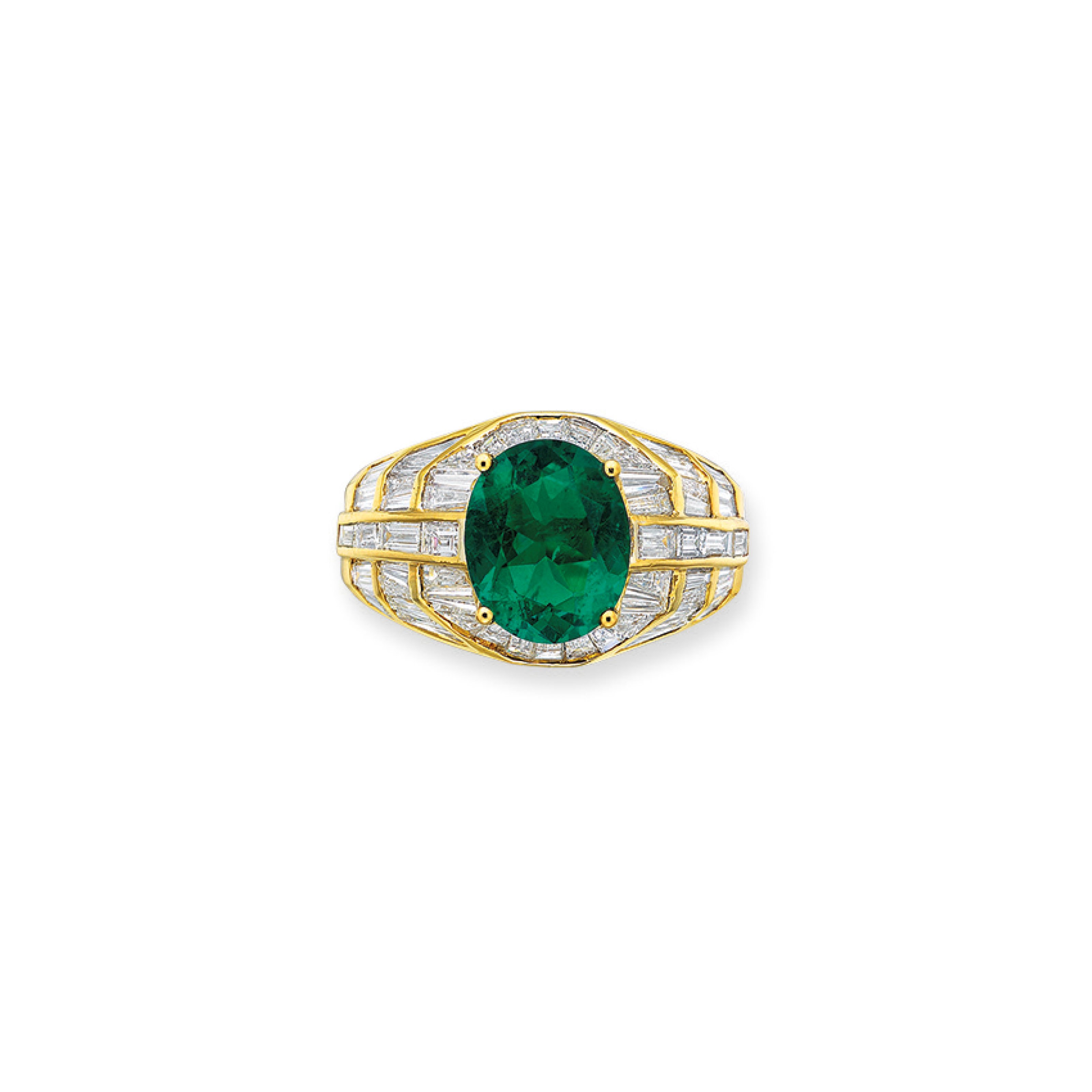 NO RESERVE - EMERALD AND DIAMOND RING