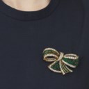 EMERALD AND DIAMOND BROOCH