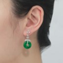 JADEITE AND DIAMOND EARRINGS