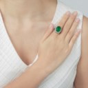 JADEITE AND DIAMOND RING