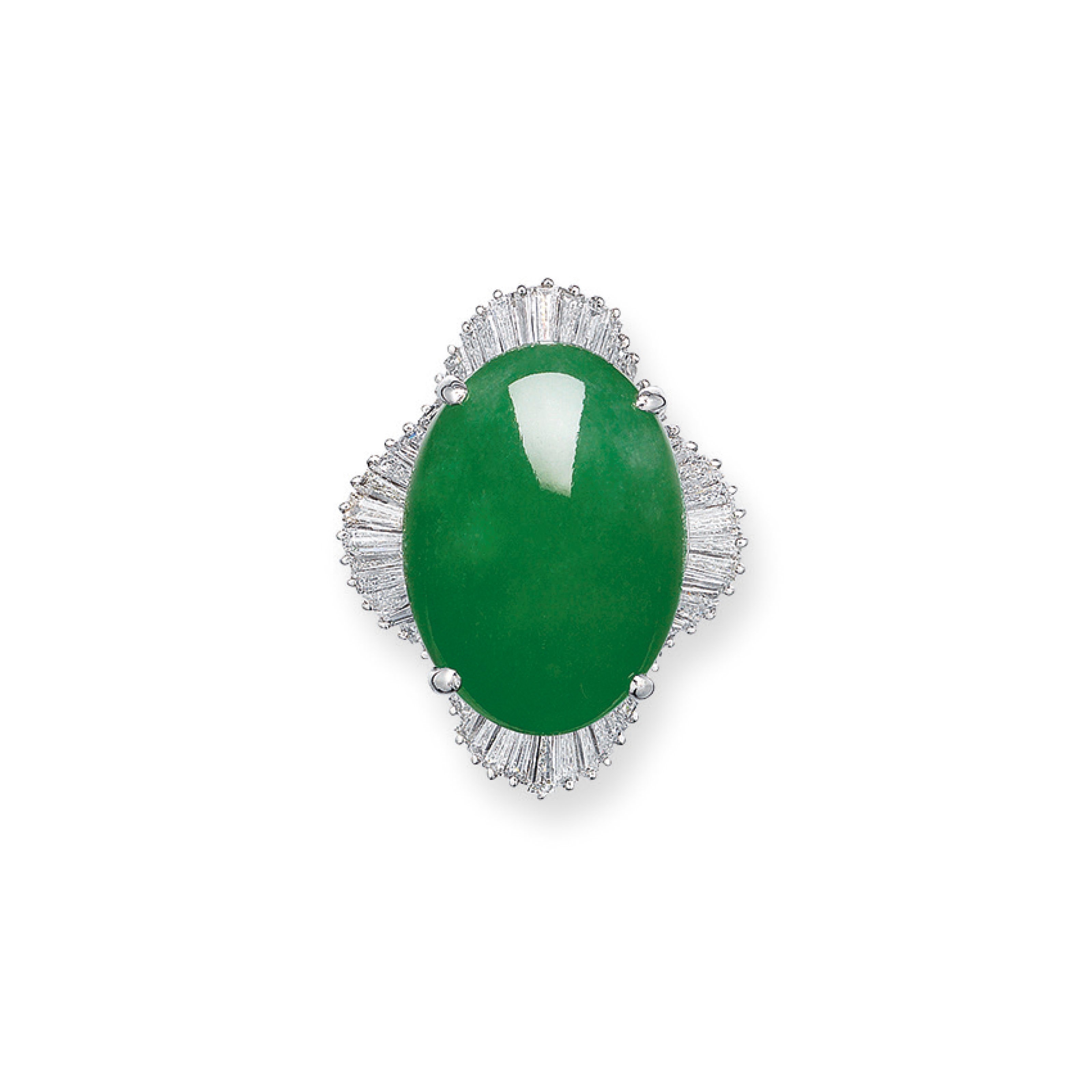 NO RESERVE - JADEITE AND DIAMOND RING