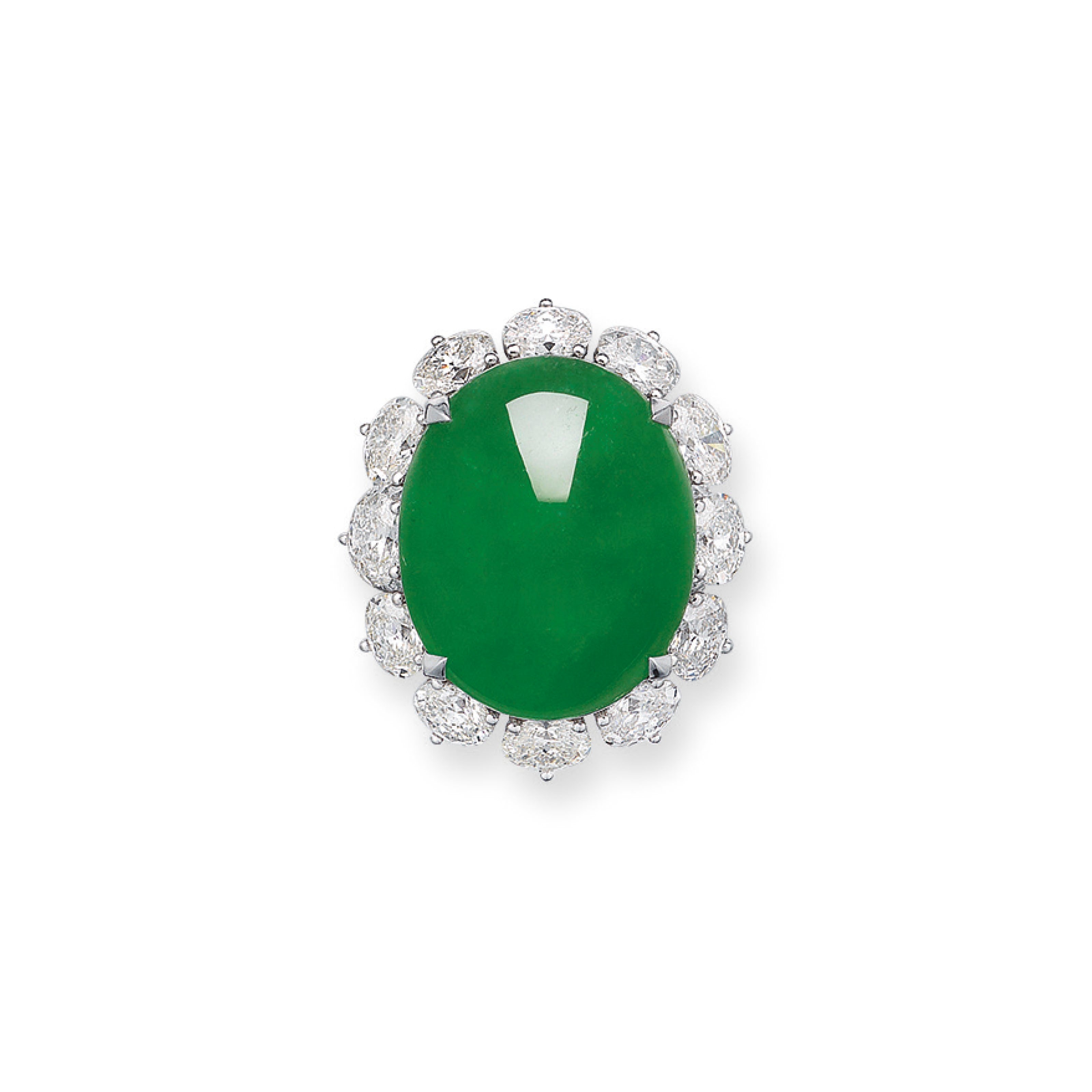 JADEITE AND DIAMOND RING