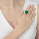 JADEITE AND DIAMOND RING