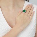JADEITE AND DIAMOND RING