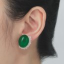 JADEITE AND DIAMOND EARRINGS