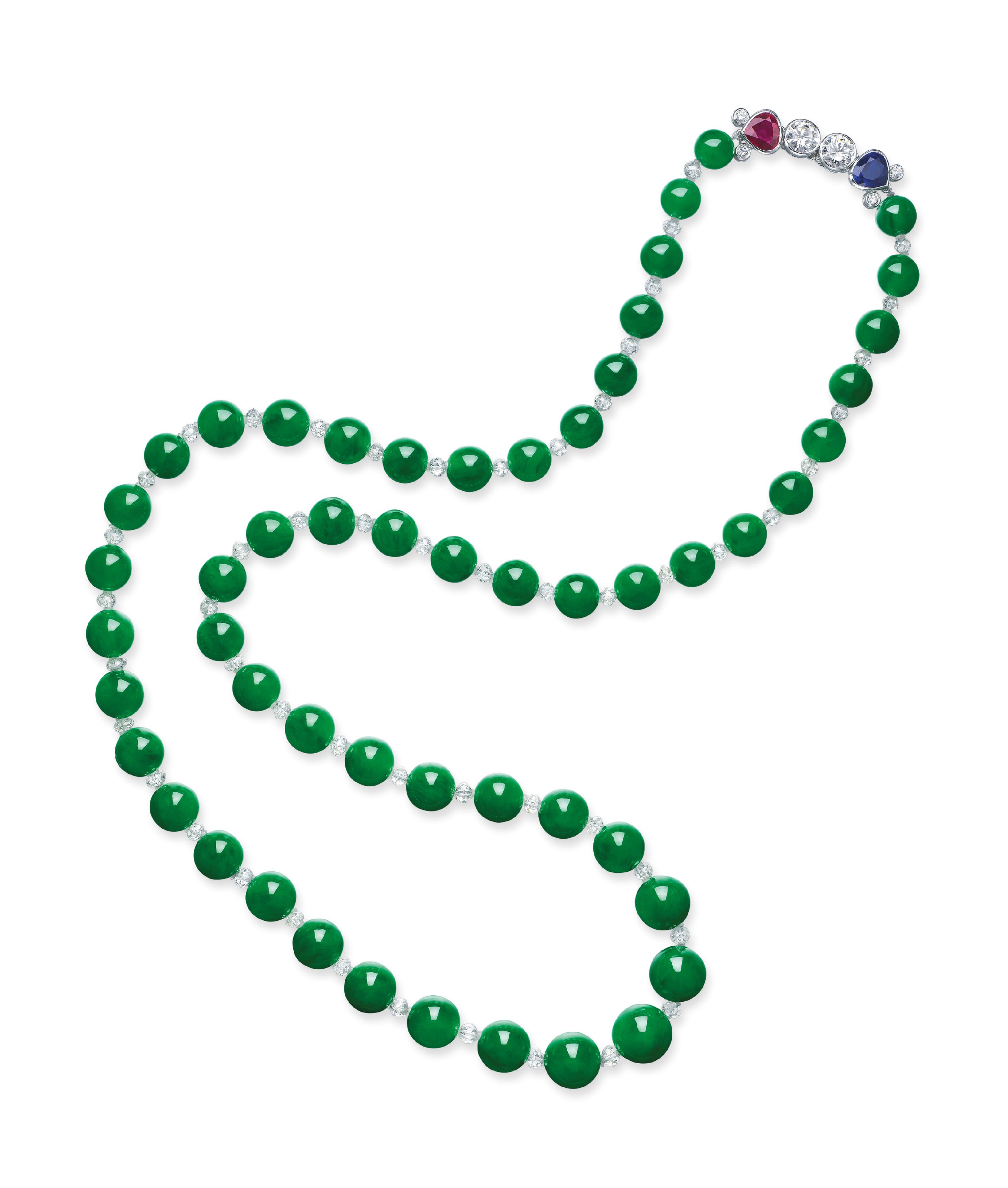 JADEITE AND MULTI-GEM NECKLACE