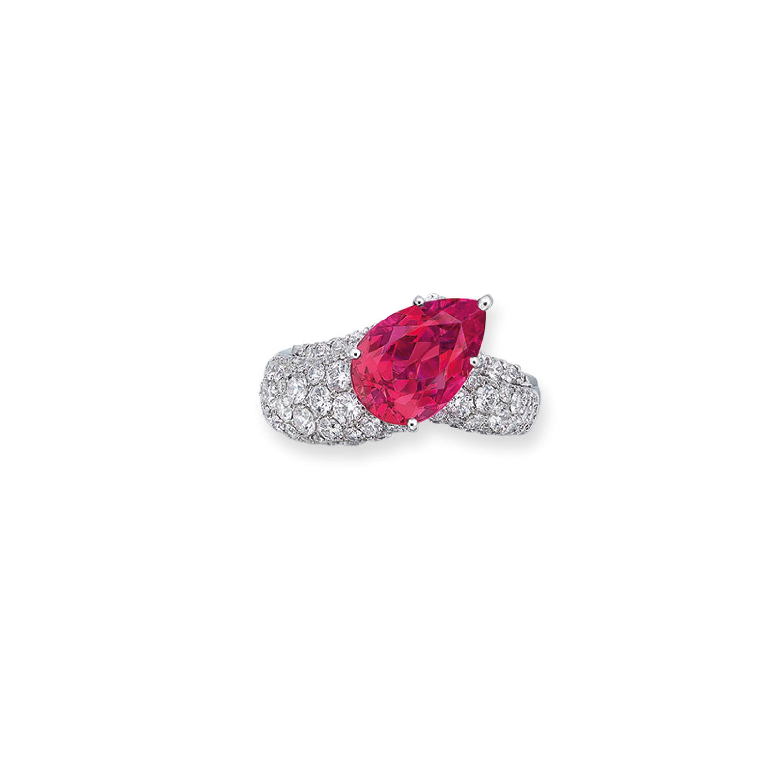 SPINEL AND DIAMOND RING