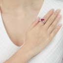 SPINEL AND DIAMOND RING