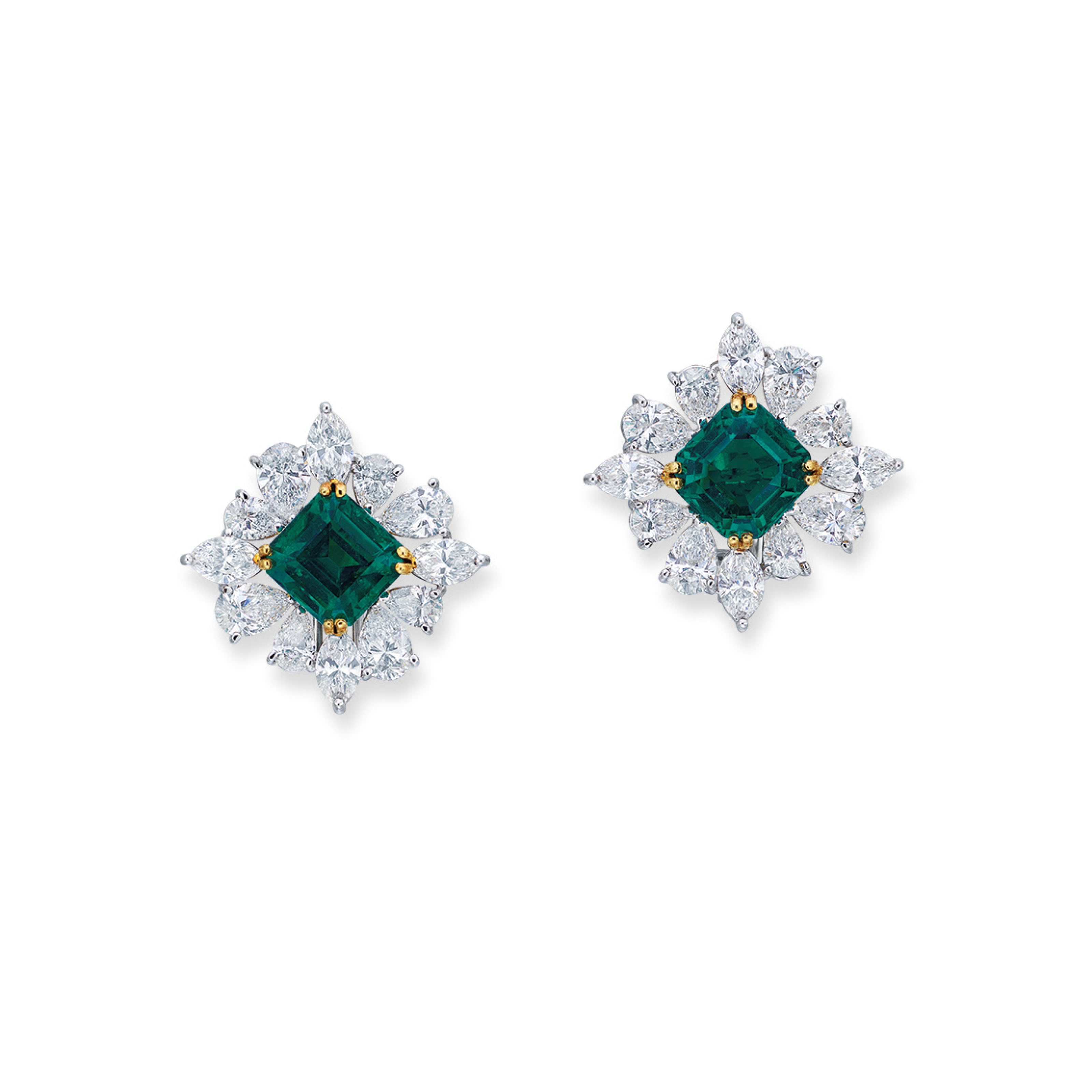 EMERALD AND DIAMOND EARRINGS